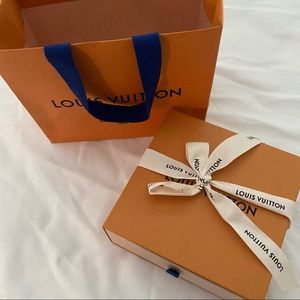 Auth. Louis Vuitton Small Gift Bag, Box and Ribbon
